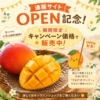 通販サイトOPEN記念キャンペーンをお知らせする、きまがせマンゴーの販促画像